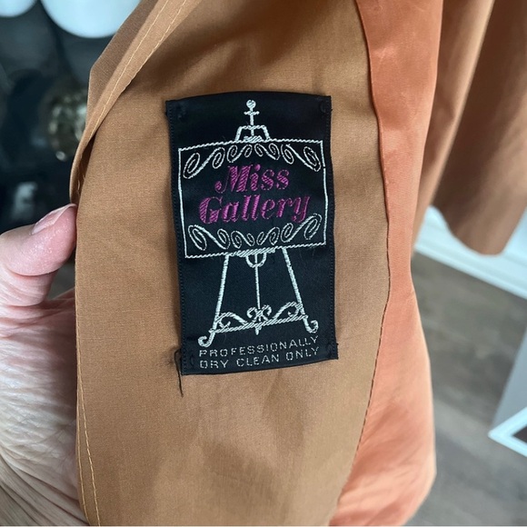 Vintage 70s Single Breasted Trench Brown modest Cotagecore Coat Sz S - Picture 13 of 13